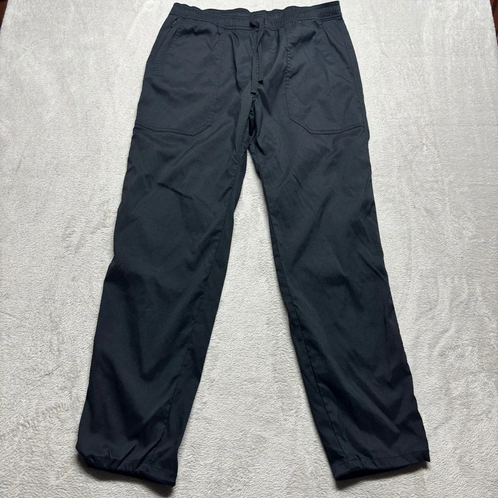 Prana Mens Zion Standard Tapered Pants Black Recycled Nylon 32x31